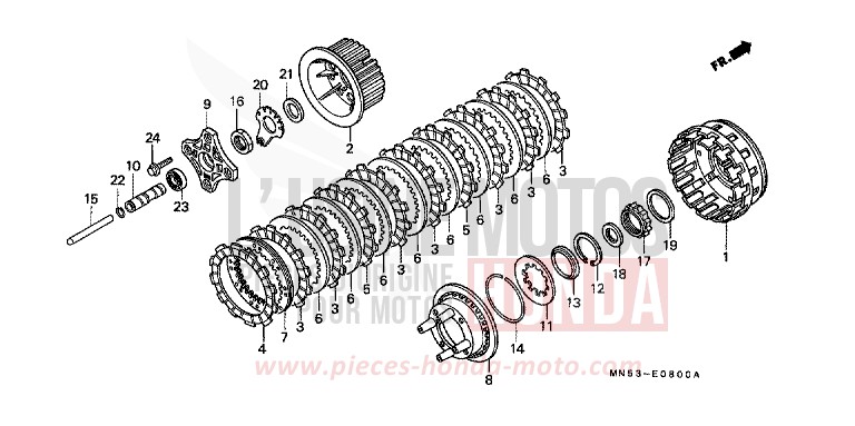 CLUTCH for Gold Wing CANDY SPECTRA RED (R176) from 1989